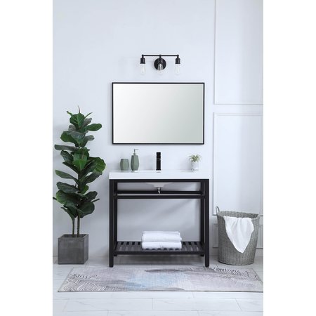 Elegant Decor 36 Inch Single Bathroom Metal Vanity In Black VF14036BK